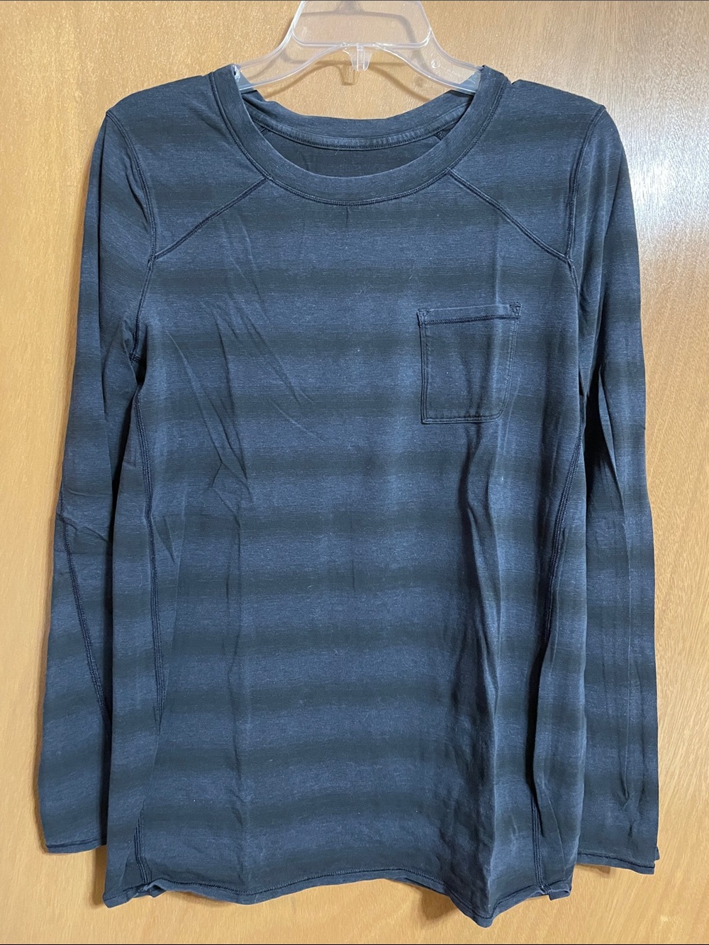 lululemon athletica Women's Long-Sleeve Striped Pocket Tee - Black
